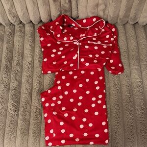 kate spade Red and White Polka Dot Pajama Set